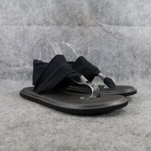 Sanuk Shoes Womens 7 Sandal Yoga Sling Comfort Active Flats Active Black Pull On